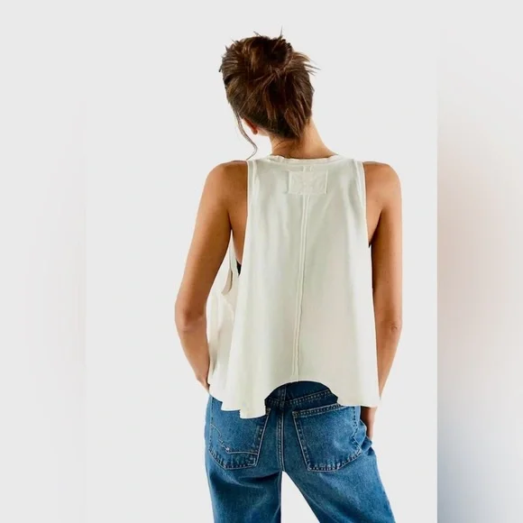 NWT FREE PEOPLE WE THE FREE HIALEAH TEE CLEAN IVORY - Picture 2 of 2